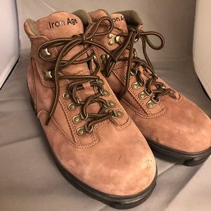 Iron Age Tan Suede Steel Toe Work Shoes Boots 8.5W